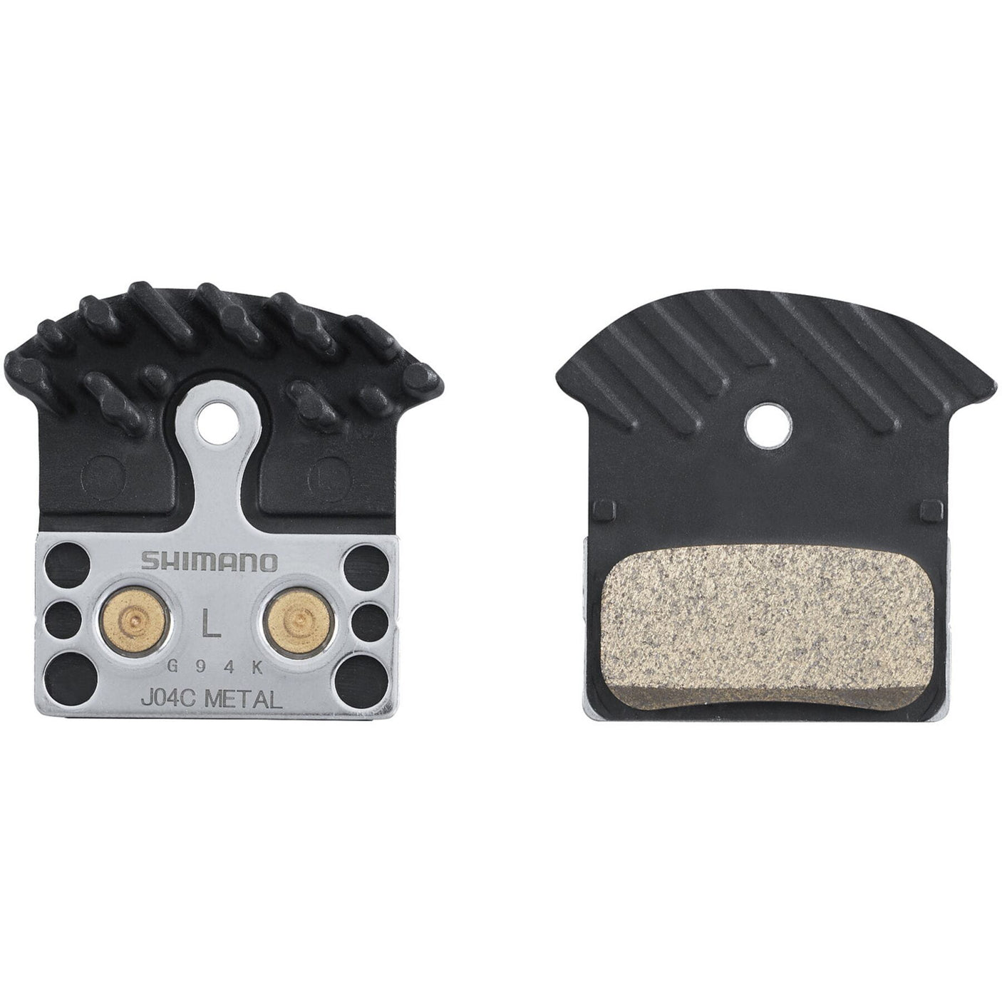 SHIMANO J04C-MF Disc Pads (Sintered Pad, Alloy Back w/ Cooling Fins)