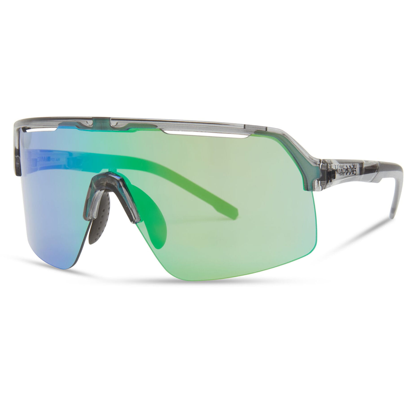 MADISON Crypto Air Crystal Smoke Sunglasses (Green Mirror Lens)