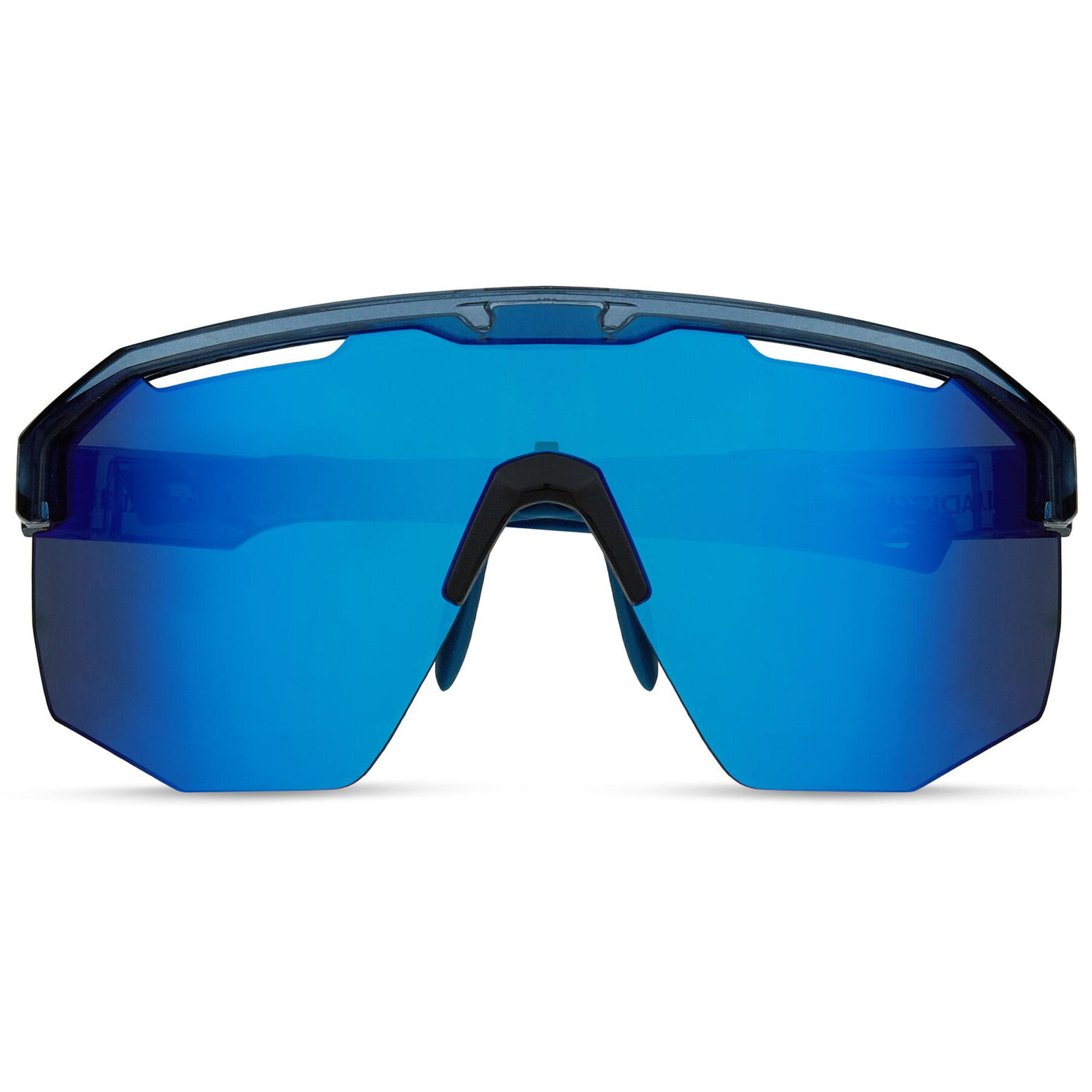 MADISON Cipher Crystal Gloss Blue Sunglasses (3 Lens Pack - Blue Mirror / Amber / Clear)