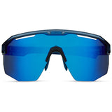 MADISON Cipher Crystal Gloss Blue Sunglasses (3 Lens Pack - Blue Mirror / Amber / Clear)